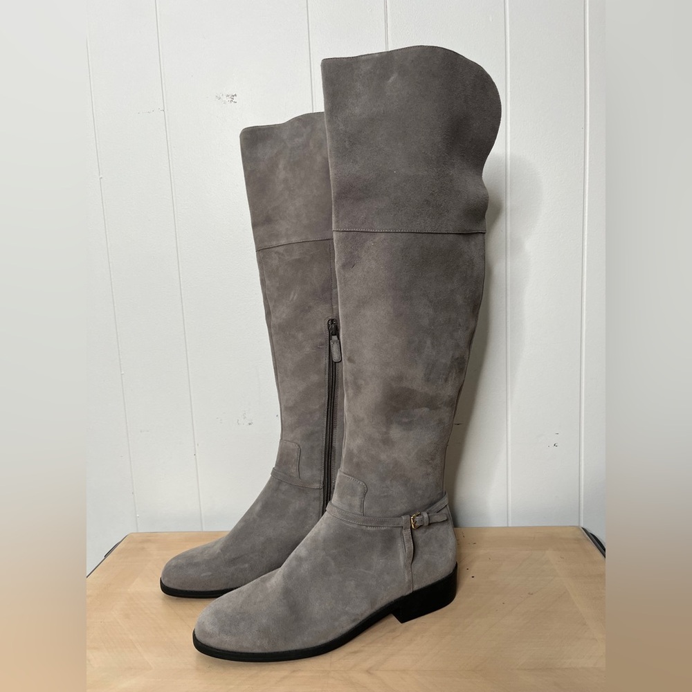 Cole Haan Valentia Gray Suede Over the Knee Boots Women's 11 Low Heel